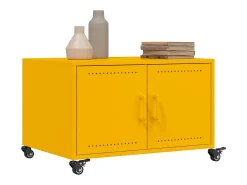 Mesa de centro | Mesa de apoio 68x50x43.5 cm aço amarelo mostarda