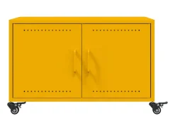 Mesa de centro | Mesa de apoio 68x50x43.5 cm aço amarelo mostarda