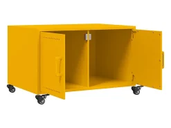 Mesa de centro | Mesa de apoio 68x50x43.5 cm aço amarelo mostarda