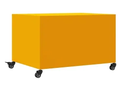 Mesa de centro | Mesa de apoio 68x50x43.5 cm aço amarelo mostarda