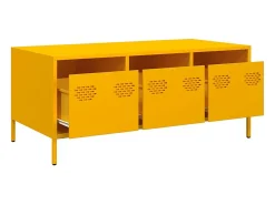 Mesa de centro | Mesa de apoio 101.5x50x43.5 cm aço laminado frio amarelo mostarda