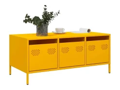 Mesa de centro | Mesa de apoio 101.5x50x43.5 cm aço laminado frio amarelo mostarda
