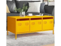 Mesa de centro | Mesa de apoio 101.5x50x43.5 cm aço laminado frio amarelo mostarda