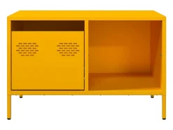 Mesa de centro | Mesa de apoio 68.5x50x43.5 cm aço laminado a frio amarelo mostarda
