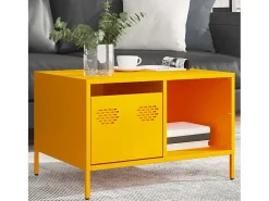 Mesa de centro | Mesa de apoio 68.5x50x43.5 cm aço laminado a frio amarelo mostarda