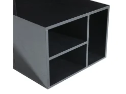 Mesa de centro 100 x 50 x 35 cm com iluminação LED e 2 gavetas - Preta