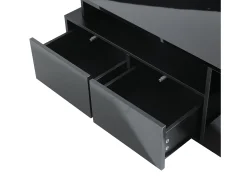 Mesa de centro 100 x 50 x 35 cm com iluminação LED e 2 gavetas - Preta