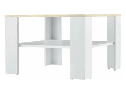 Mesa de centro 60 x 60 x 40 cm efeito carvalho e branco 03_0008432