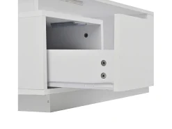 Mesa de centro 100 x 50 x 36 cm com gaveta, LED - Branca