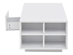 Mesa de centro 100 x 50 x 36 cm com gaveta, LED - Branca
