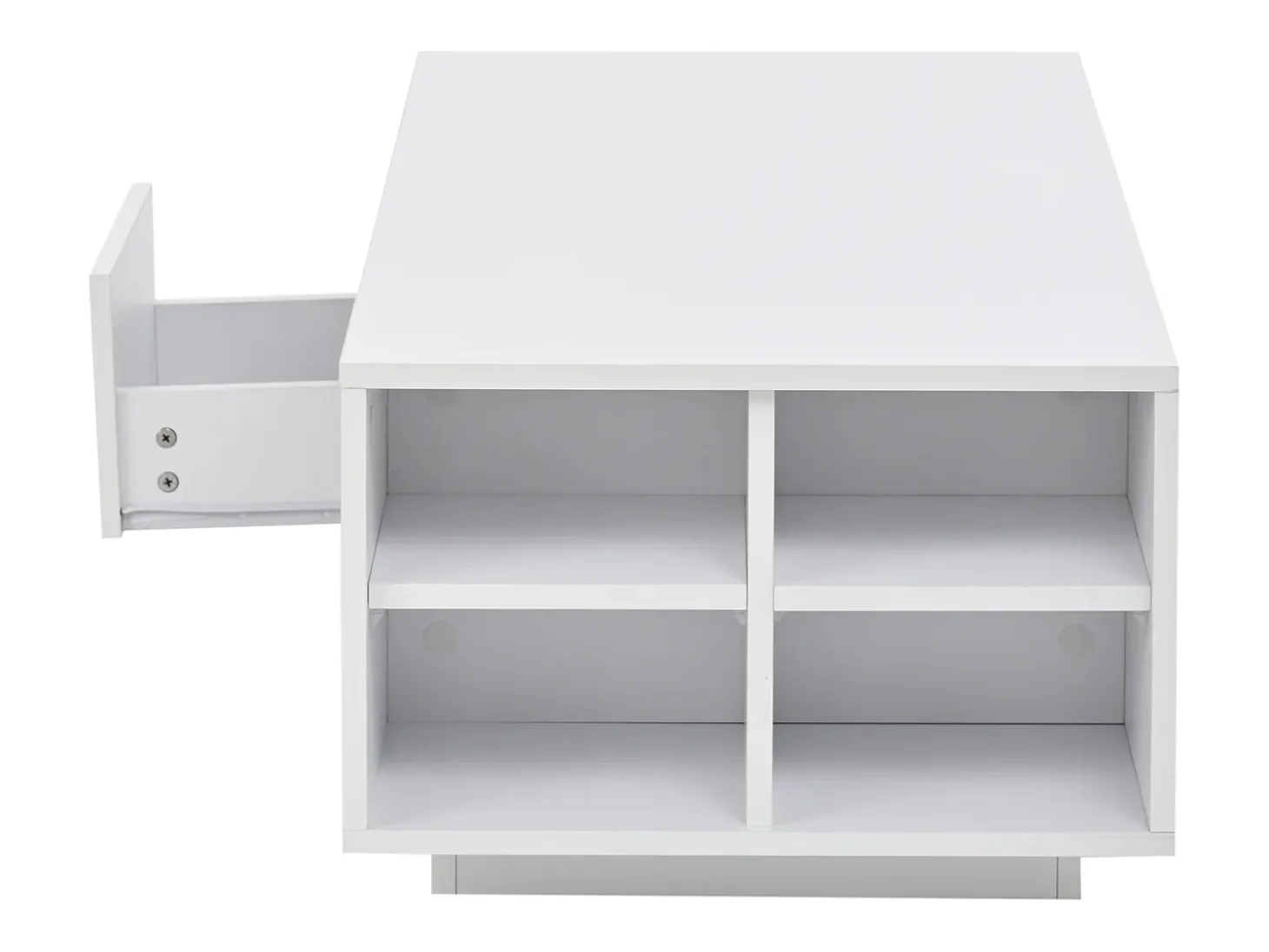 Mesa de centro 100 x 50 x 36 cm com gaveta, LED - Branca