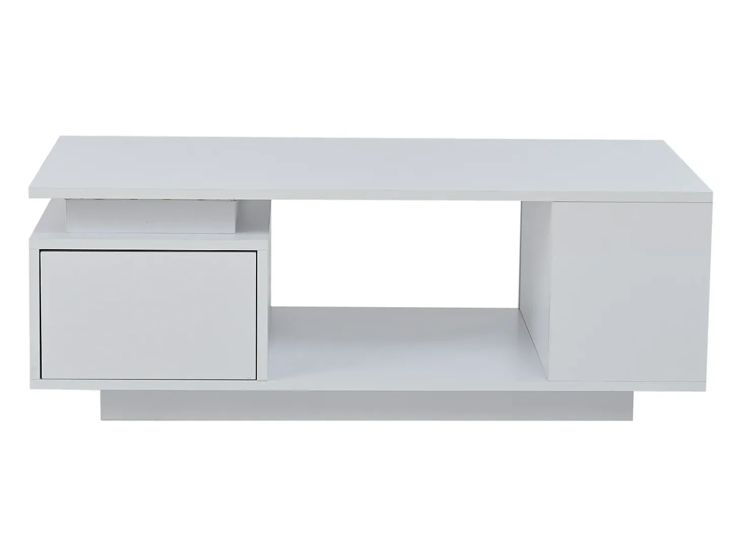 Mesa de centro 100 x 50 x 36 cm com gaveta, LED - Branca