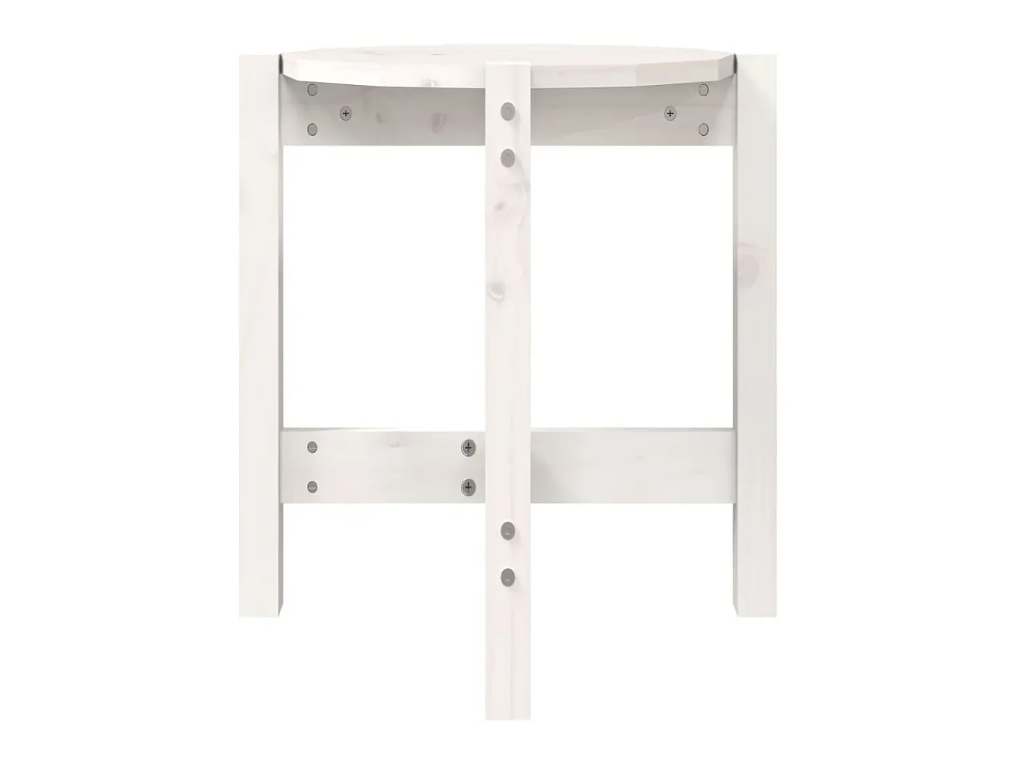 Mesa de centro Ø 42,5x45 cm madeira de pinho maciça branco PT217222