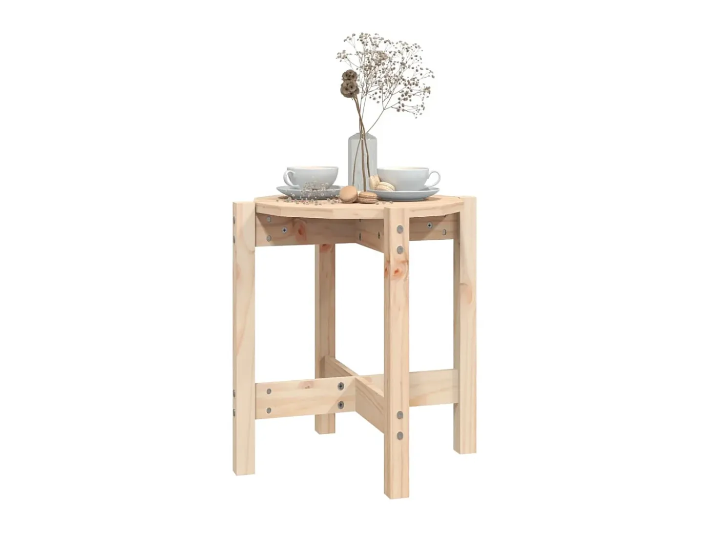 Mesa de centro Ø 42,5x45 cm madeira de pinho maciça PT933749