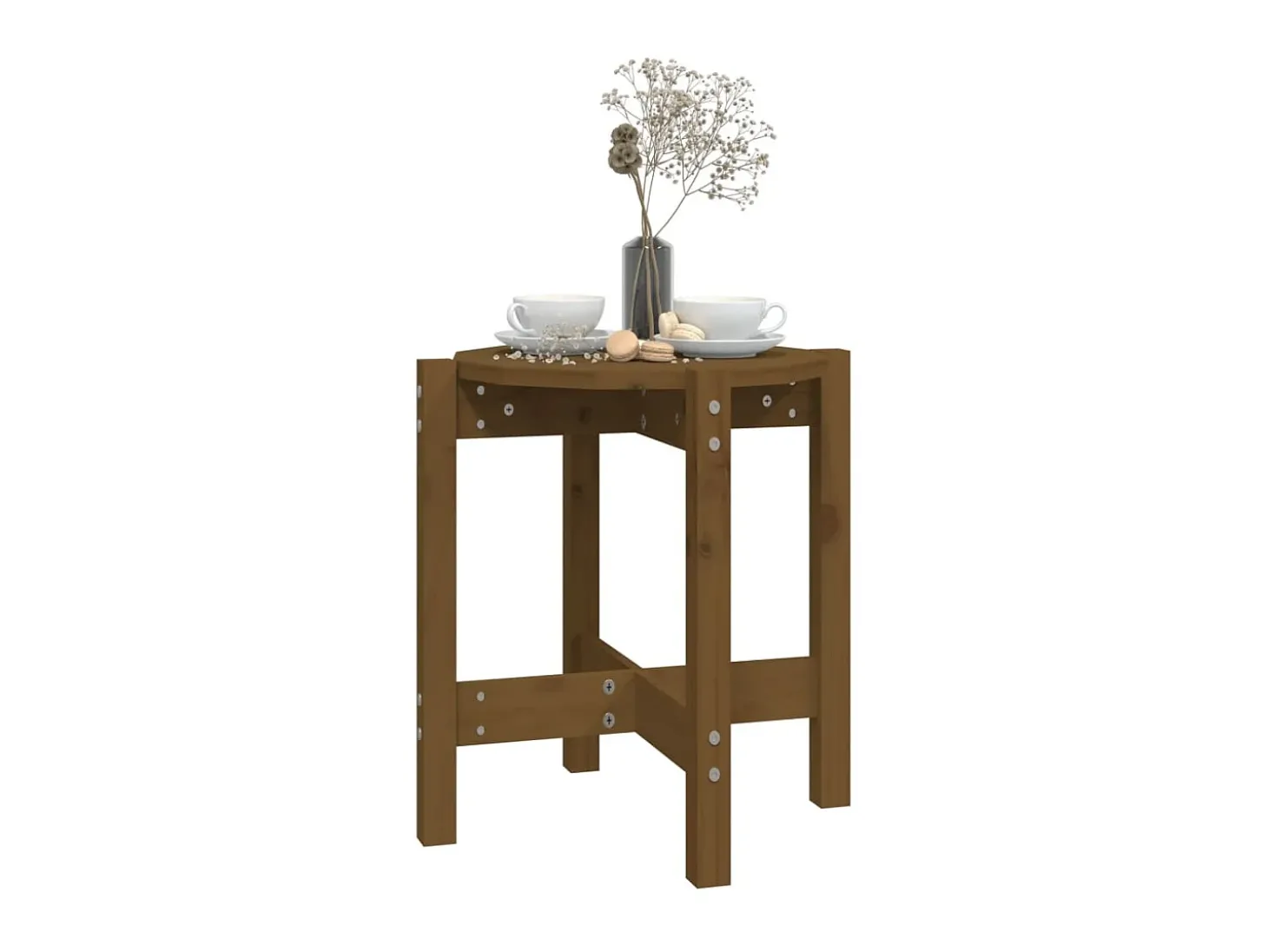 Mesa de centro Ø 42,5x45 cm madeira pinho maciça castanho-mel PT192519