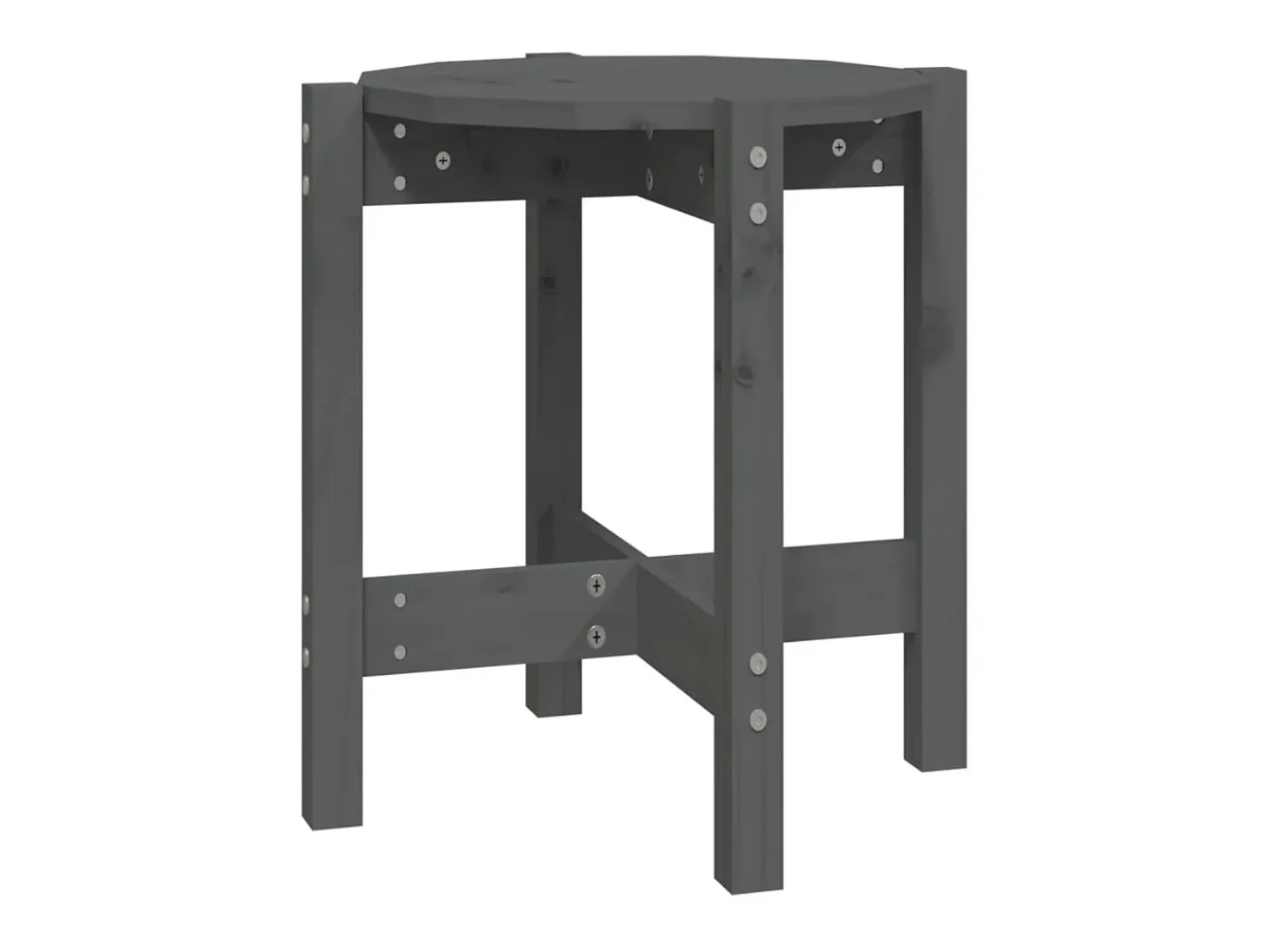Mesa de centro Ø 42,5x45 cm madeira de pinho maciça cinzento PT468285