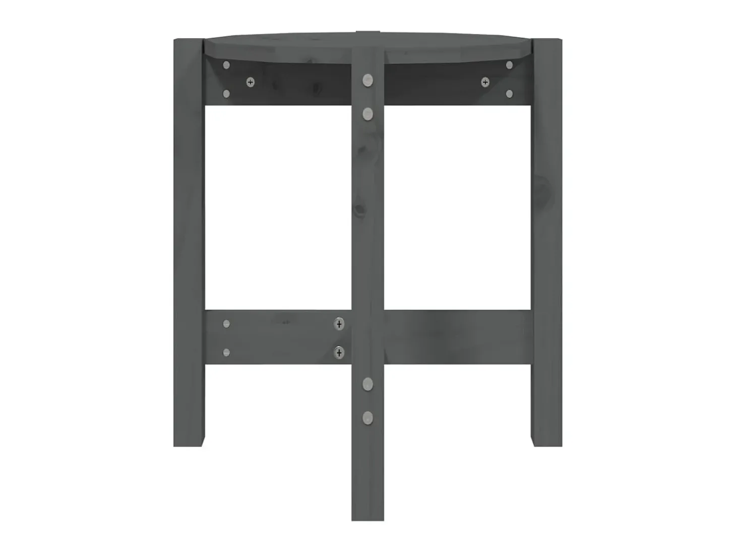 Mesa de centro Ø 42,5x45 cm madeira de pinho maciça cinzento PT468285