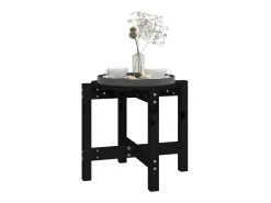 Mesa de centro Ø 52,5x45 cm madeira de pinho maciça preto PT126214
