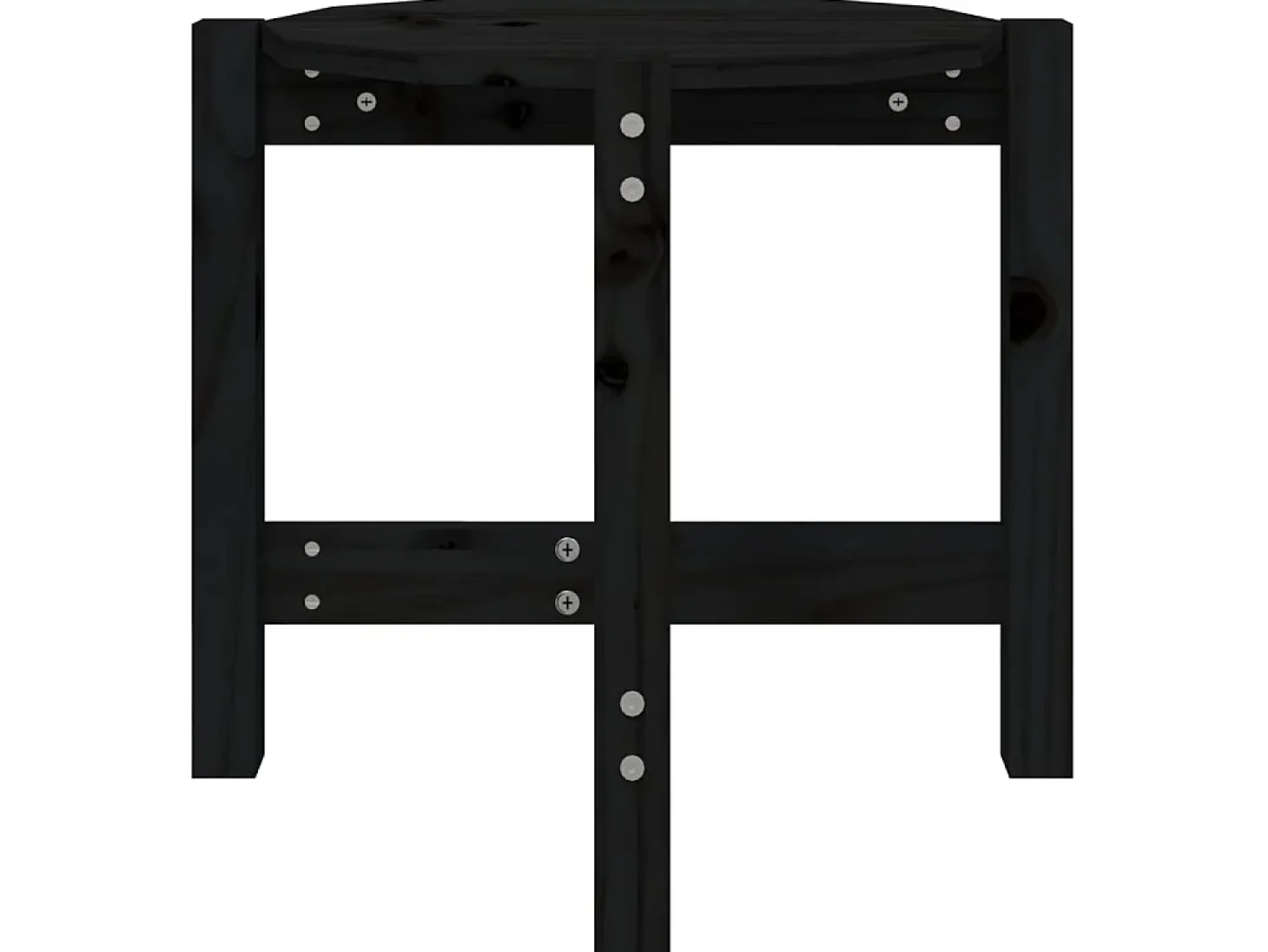 Mesa de centro Ø 52,5x45 cm madeira de pinho maciça preto PT126214