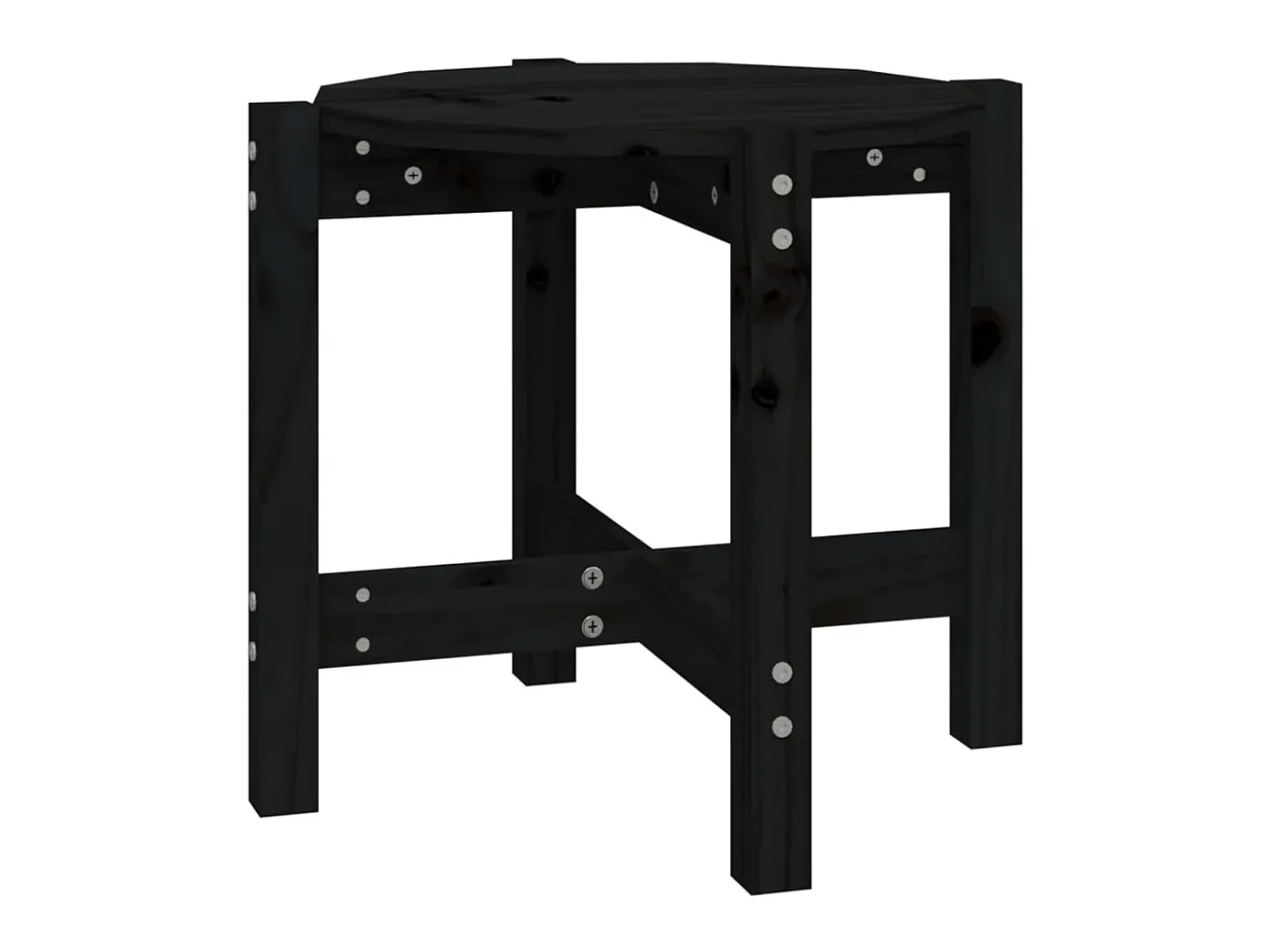 Mesa de centro Ø 52,5x45 cm madeira de pinho maciça preto PT126214