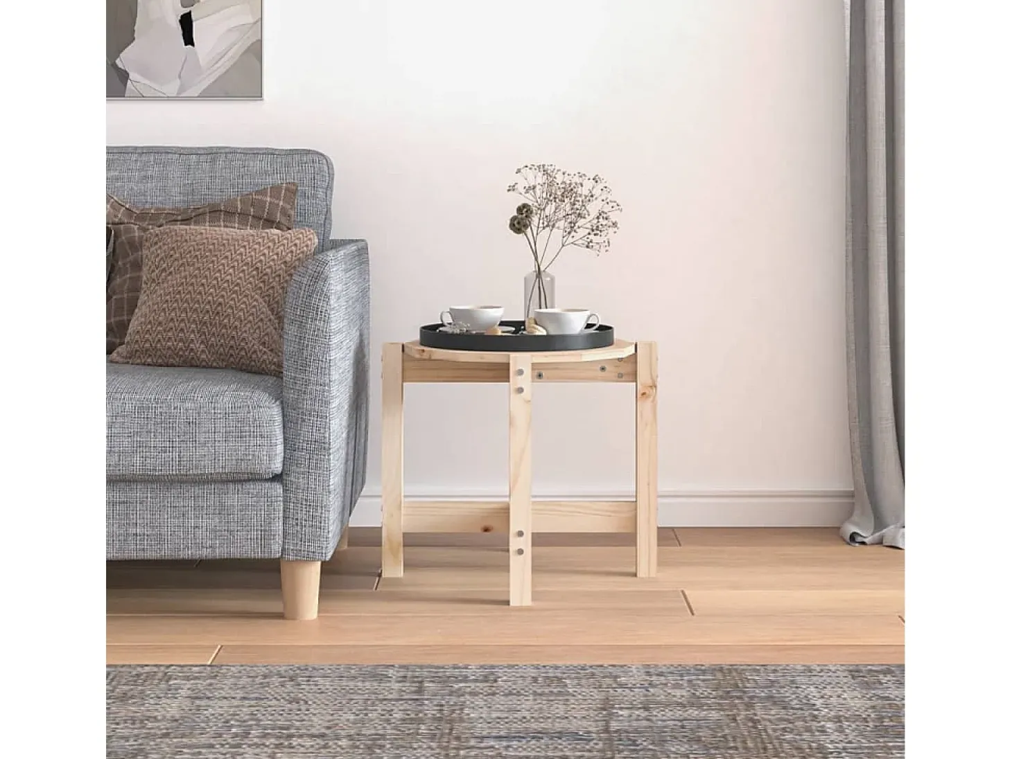 Mesa de centro Ø 52,5x45 cm madeira de pinho maciça PT622147