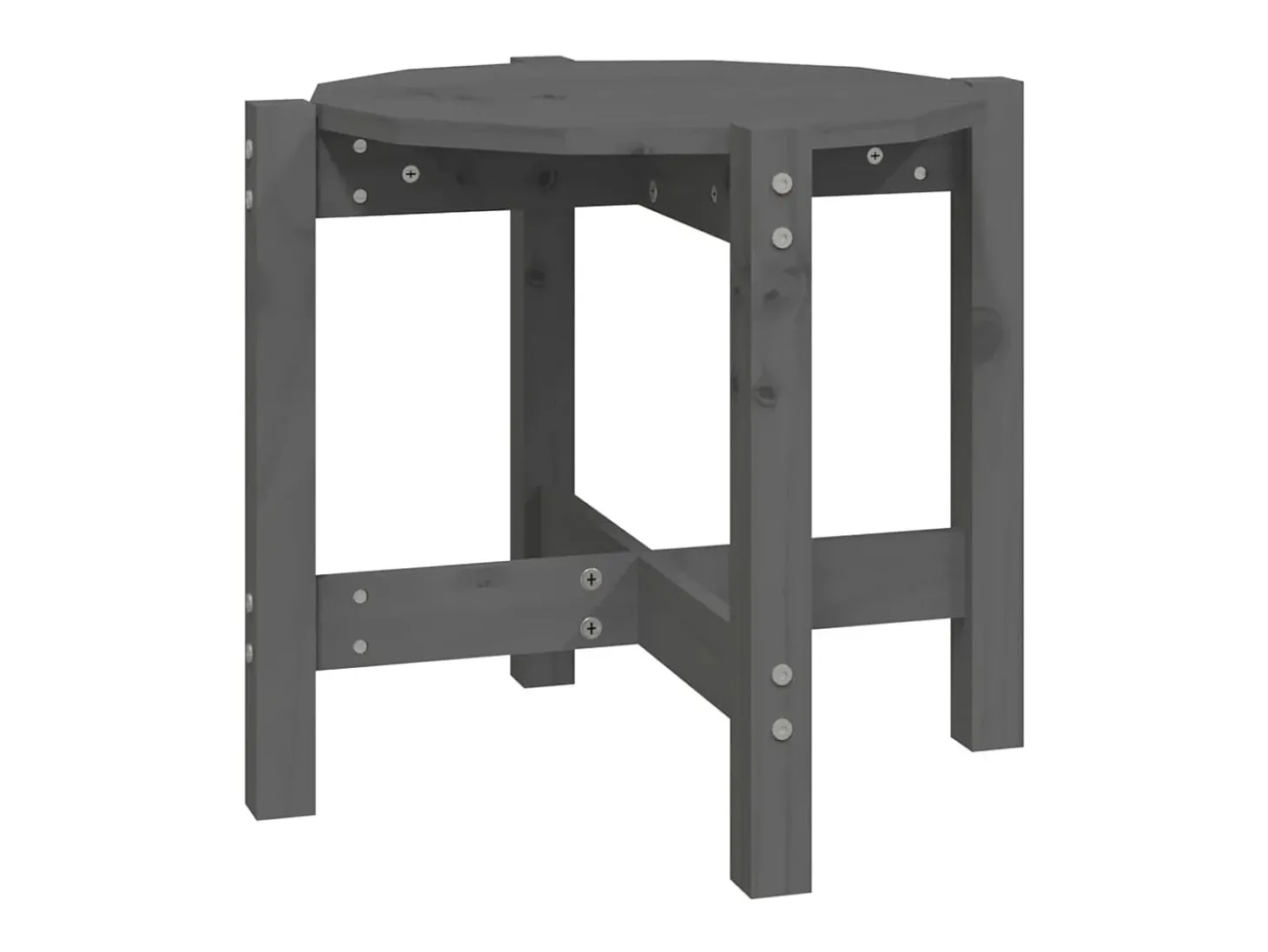 Mesa de centro Ø 52,5x45 cm madeira de pinho maciça cinzento PT593542