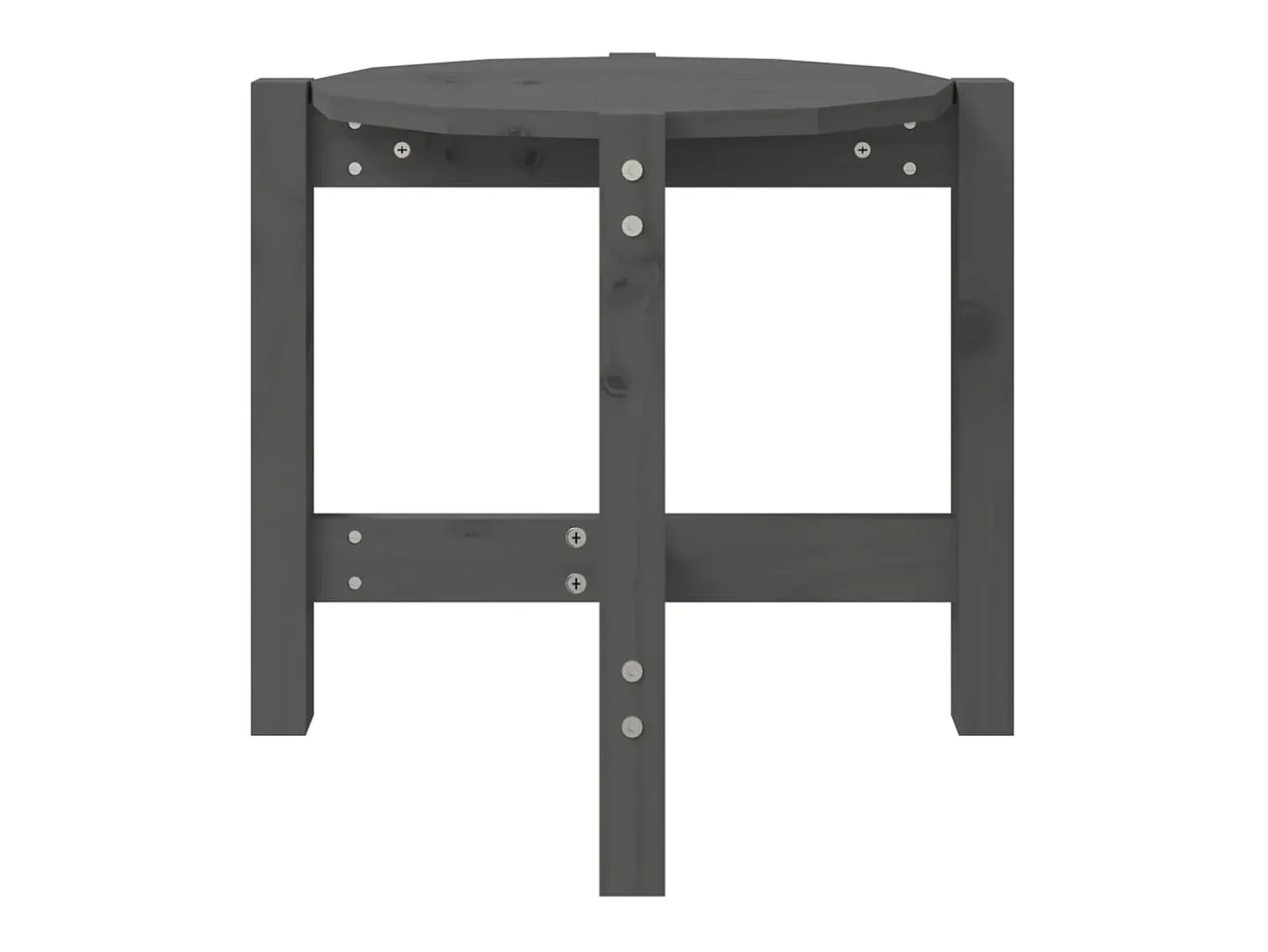 Mesa de centro Ø 52,5x45 cm madeira de pinho maciça cinzento PT593542