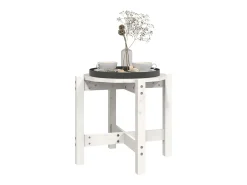 Mesa de centro Ø 52,5x45 cm madeira de pinho maciça branco PT383497