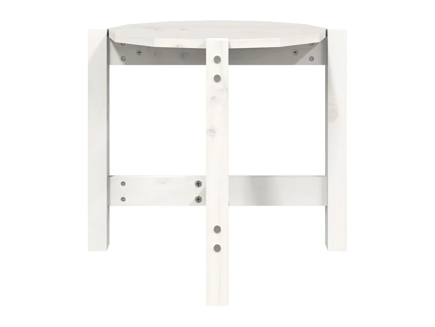 Mesa de centro Ø 52,5x45 cm madeira de pinho maciça branco PT383497