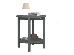 Mesa de centro Ø 55x60 cm madeira de pinho maciça cinzento PT622964