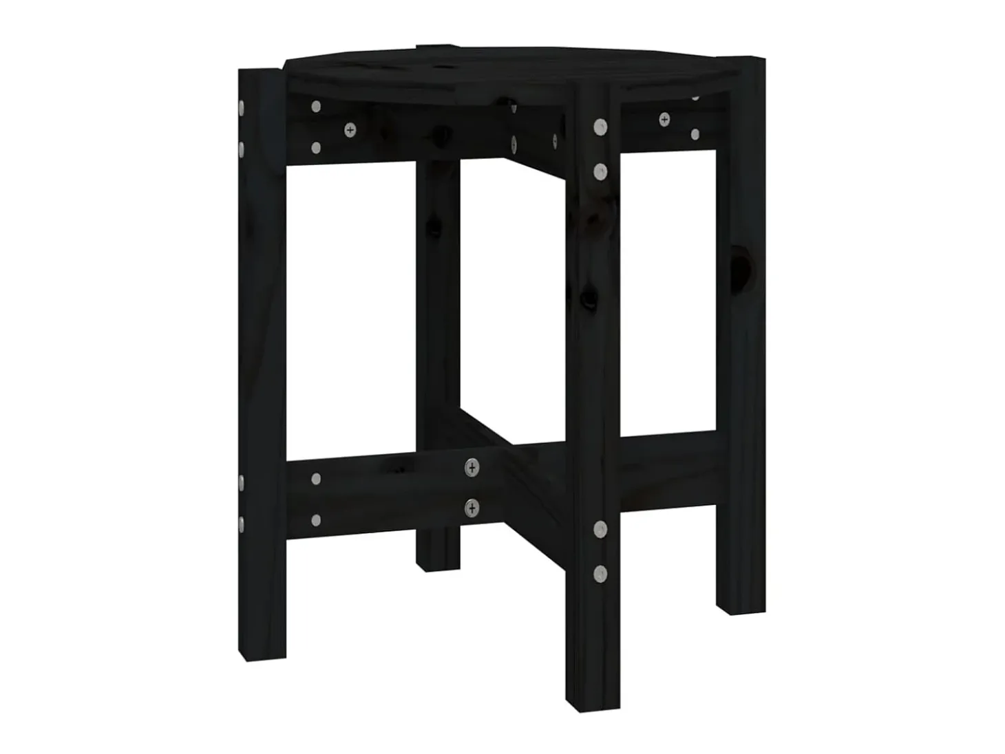 Mesa de centro Ø 42,5x45 cm madeira de pinho maciça preto PT349351