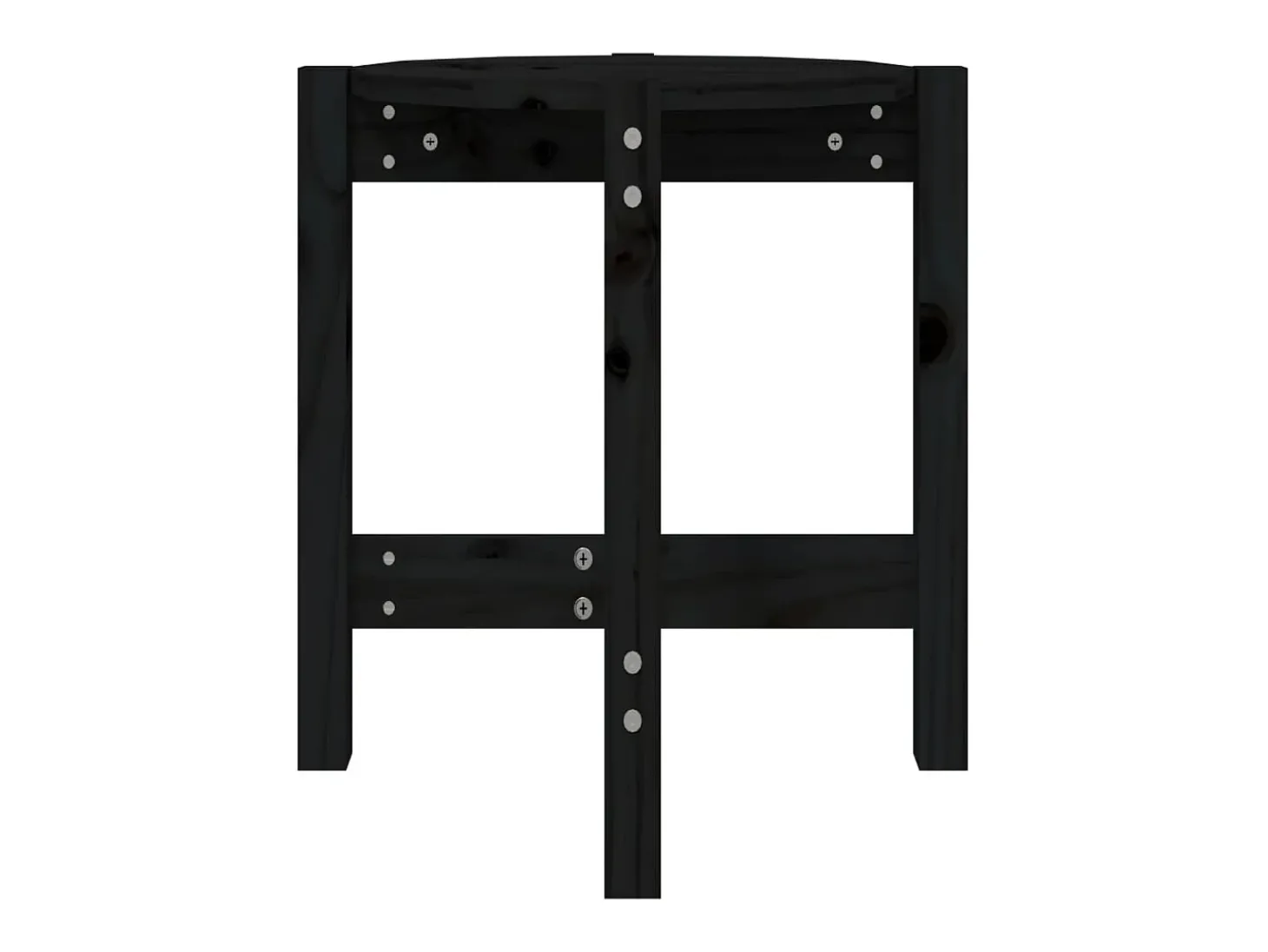 Mesa de centro Ø 42,5x45 cm madeira de pinho maciça preto PT349351