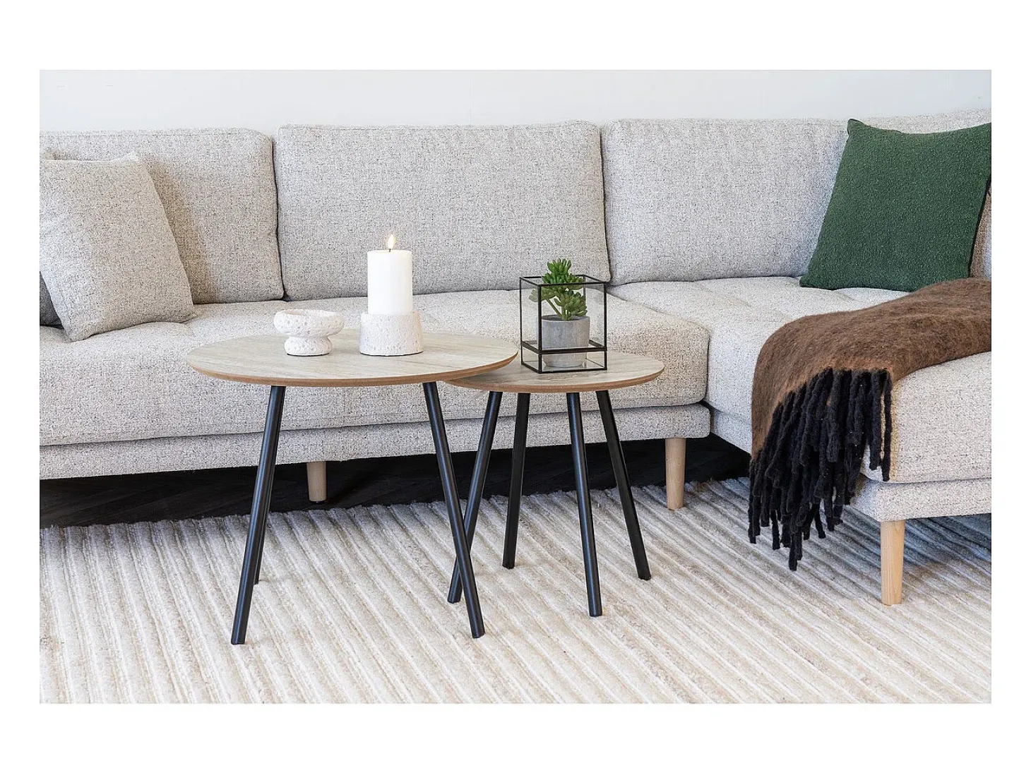 Mesa de Centro Aalst, Bege, 55x55x45 cm, Kendra Home
