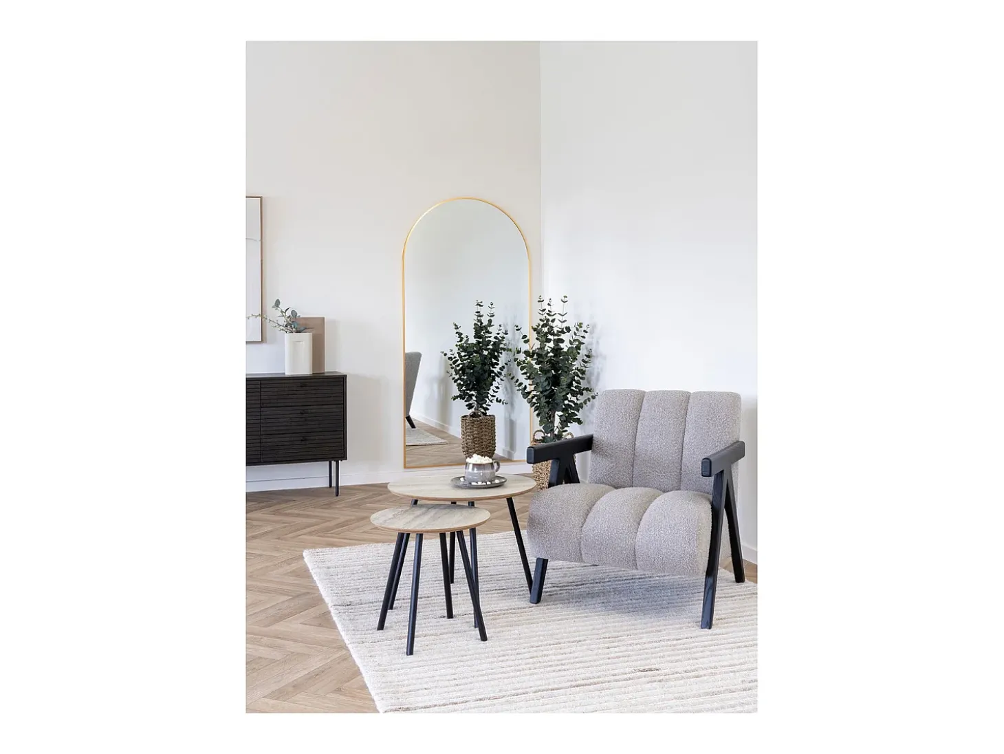 Mesa de Centro Aalst, Bege, 55x55x45 cm, Kendra Home