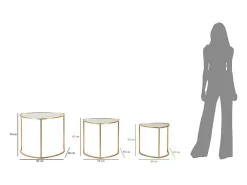 Mesa de centro Adrian, Mesa de centro baixa, Porta-revistas para sofá, Prateleira de sala, 60x60 h50 cm, Dourado