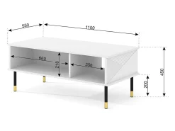 Mesa de centro Aglaé branco 45cm
