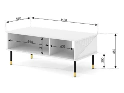 Mesa de centro Aglaé preto 45cm