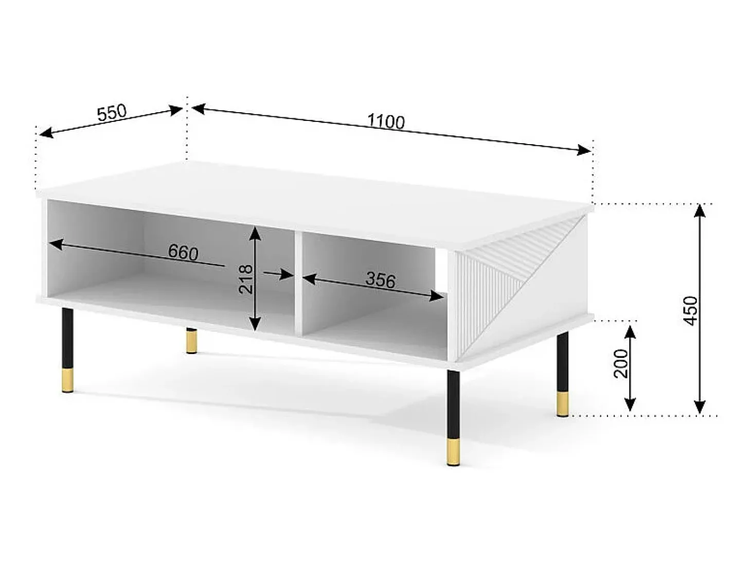 Mesa de centro Aglaé preto 45cm