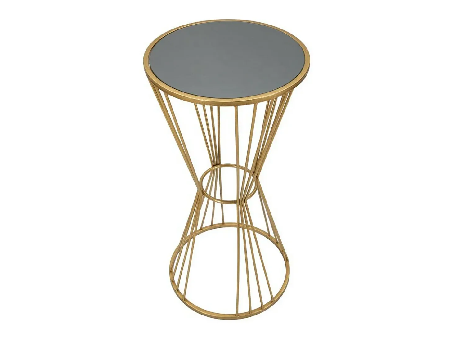 Mesa de centro Agnes, Mesa de centro baixa, Porta-revistas para sofá, Estante de sala, 40x40 h80 cm, Dourado