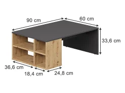 Mesa de centro antracite 90x60x33.6 danny