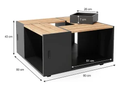 Mesa de centro antracite 80x80x43 anton