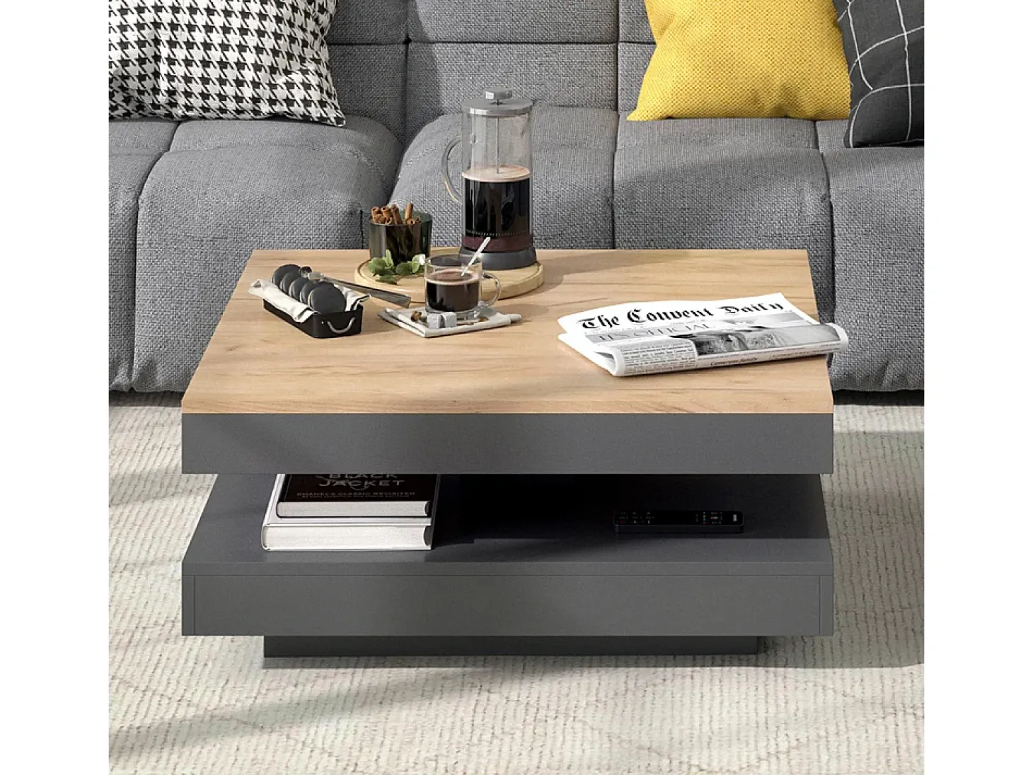 Mesa de centro antracite 70x70x34 elias
