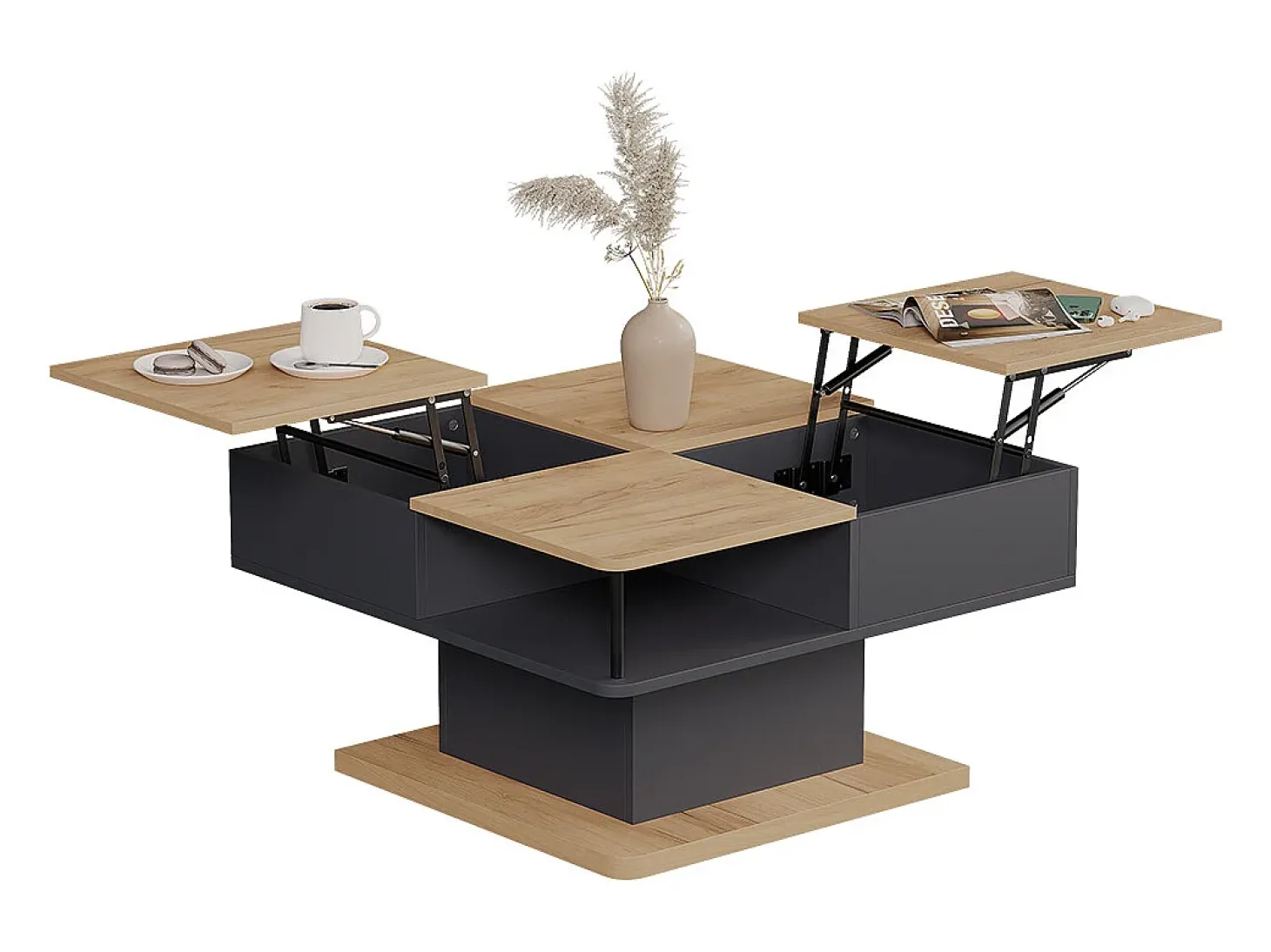 Mesa de centro antracite 80x45x80 movira