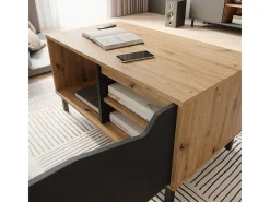 Mesa de centro antracite/artesanal 90x50x47 marelle