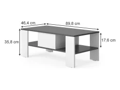 Mesa de centro antracite/branco 89.8x46.4x35.8 wilmut