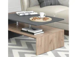 Mesa de centro antracite/carvalho arenoso 90x60x42 amato