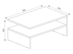 Mesa de centro antracite/carvalho arenoso 90x60x42 amato