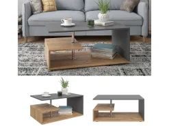 Mesa de centro antracite/carvalho arenoso 91x52.6x41 guillermo