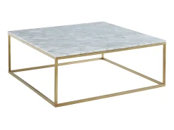 Mesa de centro ARETHA de Pascal Morabito - Mármore e metal - Branco e dourado