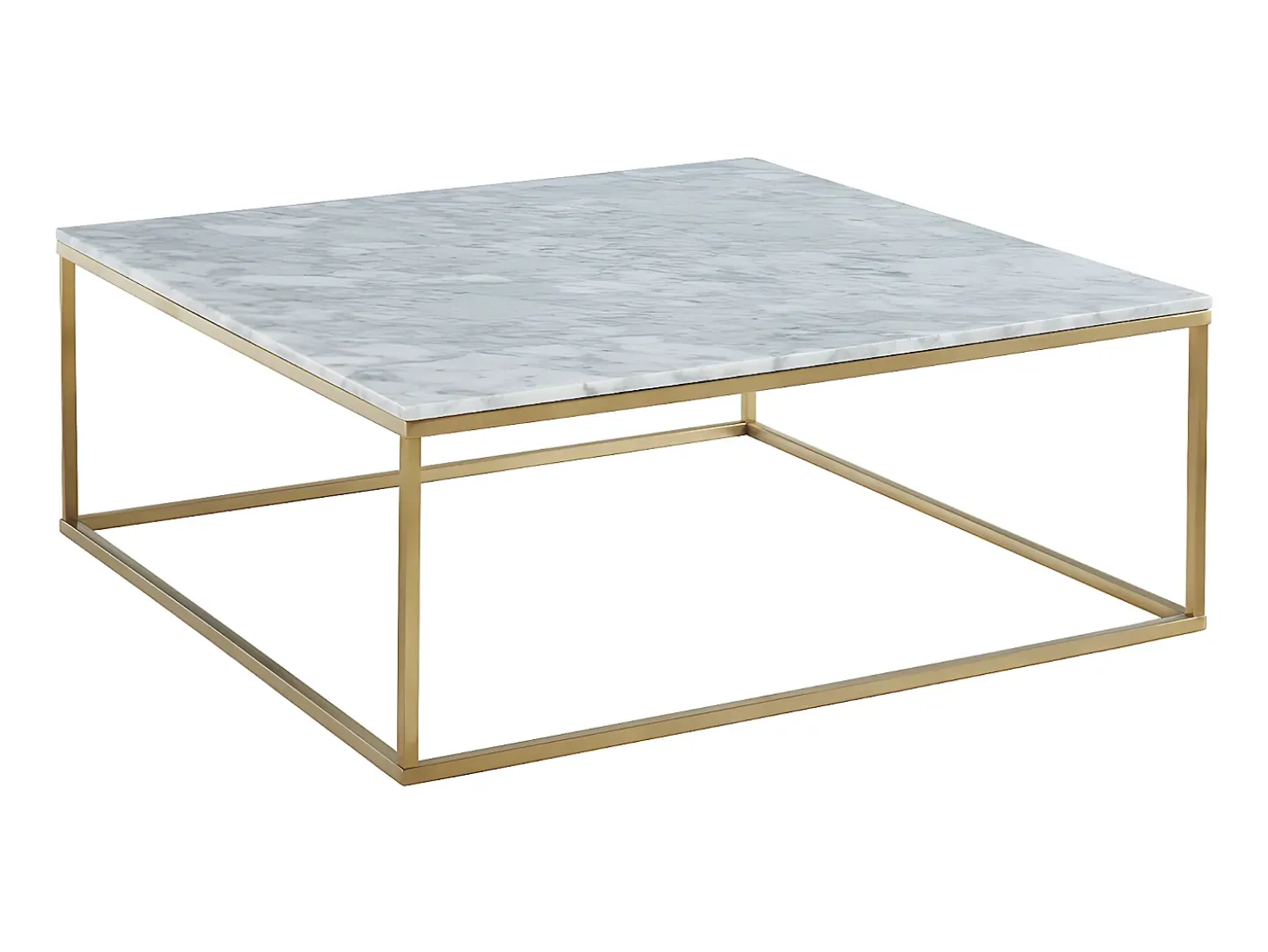 Mesa de centro ARETHA de Pascal Morabito - Mármore e metal - Branco e dourado
